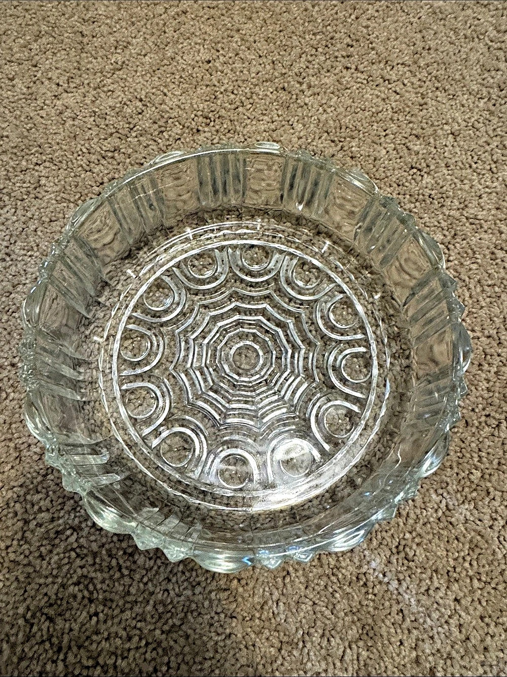 Clear Glass Geometric Decorative Dish